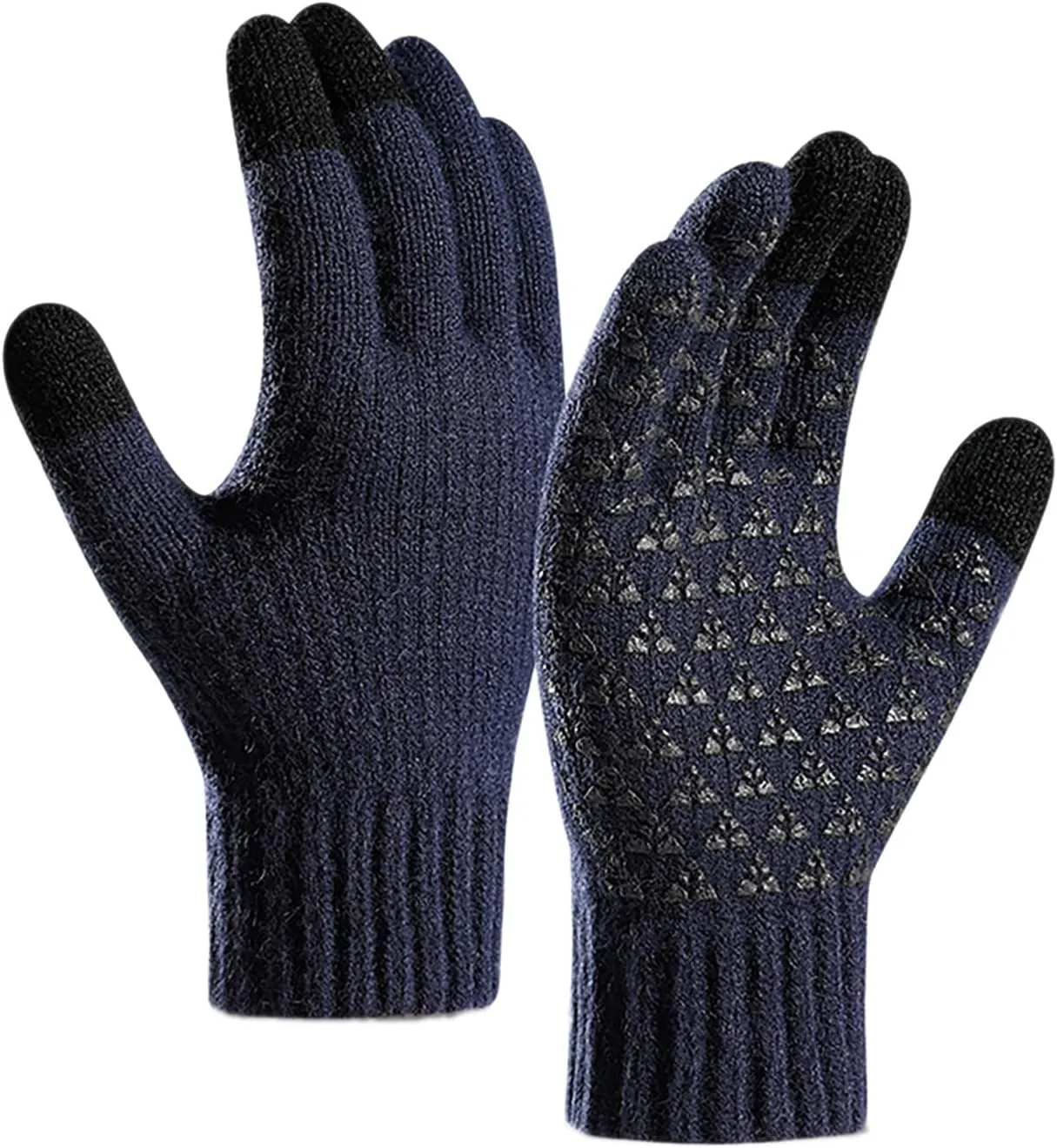 Winter Warm Soft Comfortable Gloves for Men and Women Touch Screen Knitted Lined Knit Anti-Slip Wool Hiking Glove