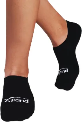 Xpand Cushioned No-Show Casual Socks with Anti-Slip Heel Lock – Unisex – Perfect for Adults and Kids (6 Pairs) (Large, Black)